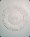 Round White and Gray Floral Ceramic Plate