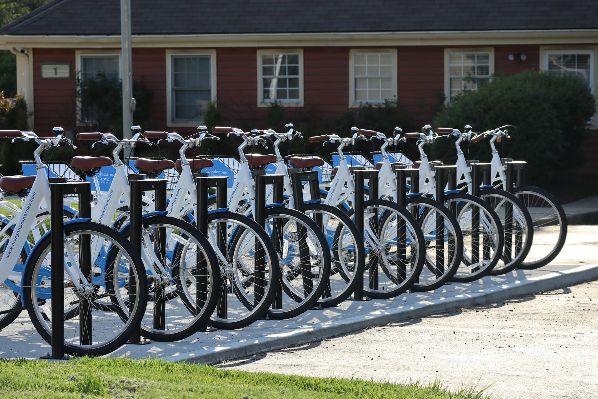 View of a Bike Rental Stand in City