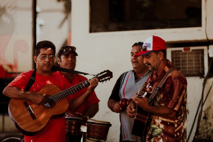 Photo Of A Street Musicians Band Playing