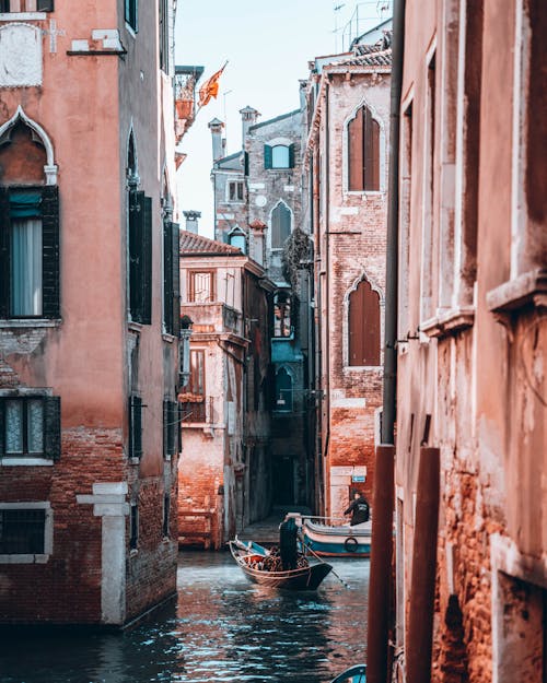 Boats Passing Each Other on the Venetian Canals