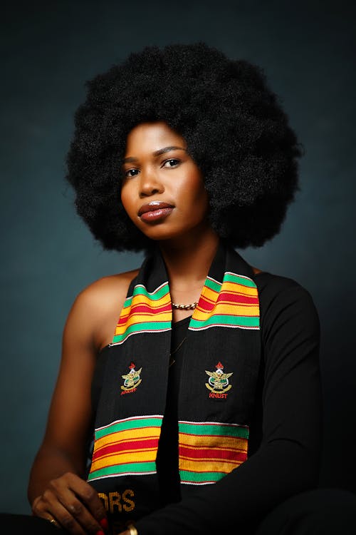 Ilmainen kuvapankkikuva tunnisteilla afrikkalainen nainen, afro hiukset, asento