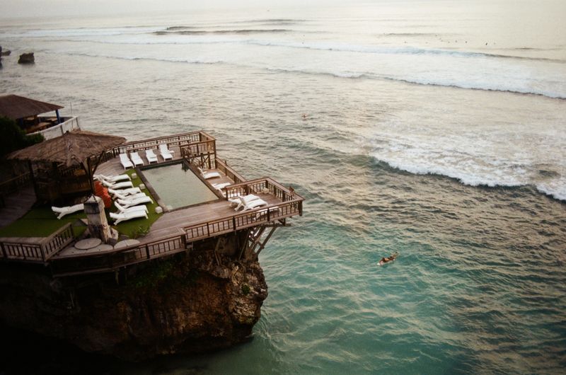 Aerial view of a hospitality resort deck in Bali