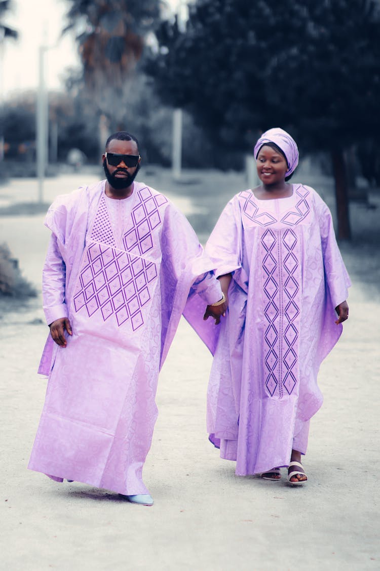 Couple In Traditional African Gowns 