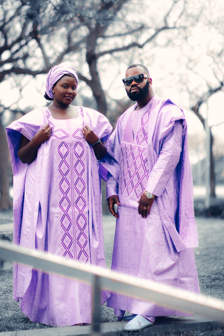 Couple In Traditional African Gowns 