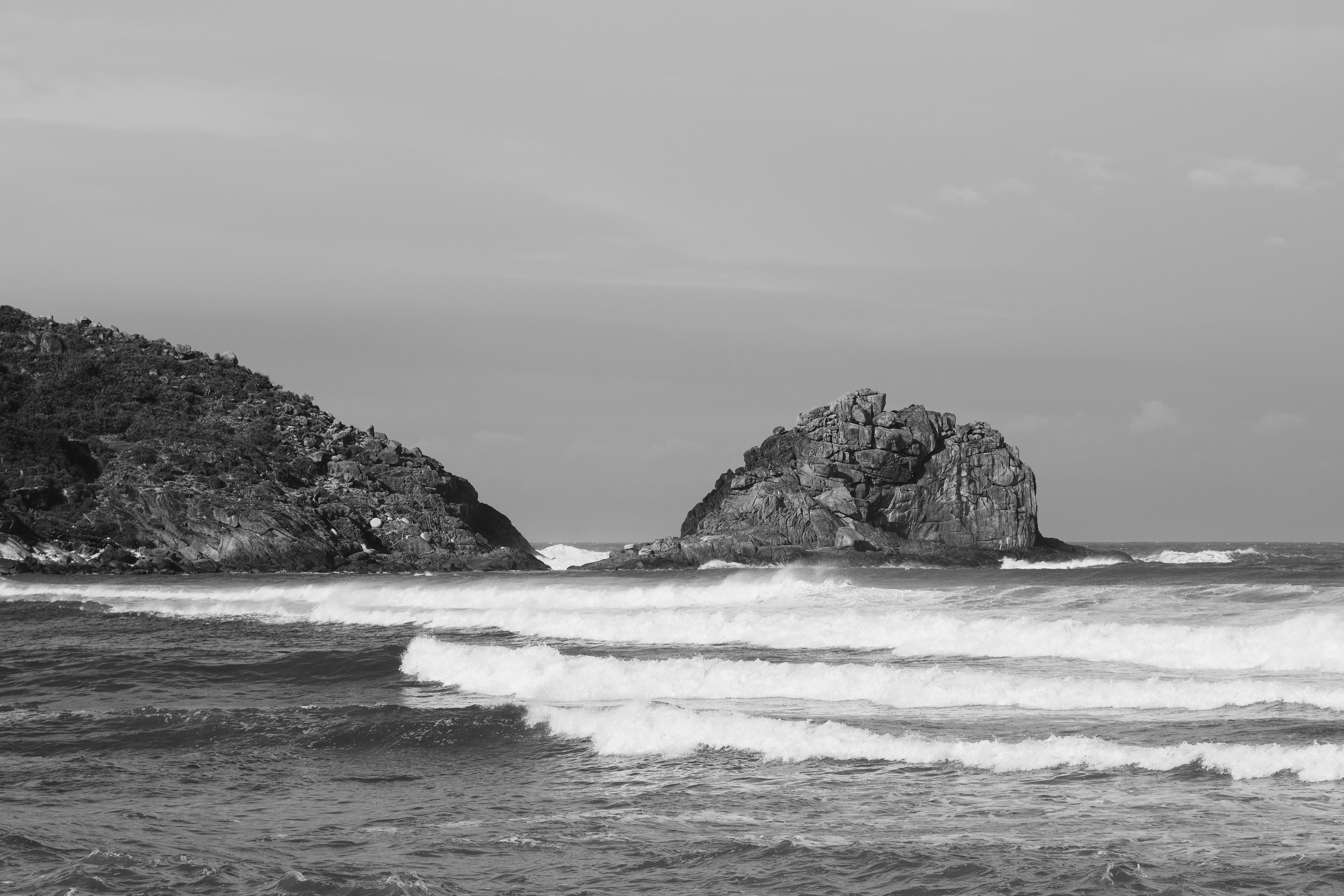 Black and White Photo of Crashing Waves · Free Stock Photo