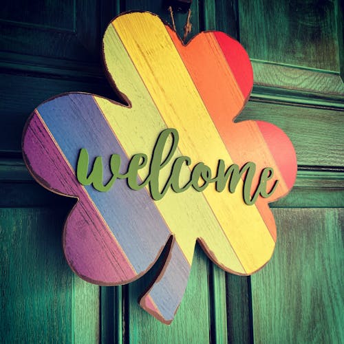 Welcome Sign on Door