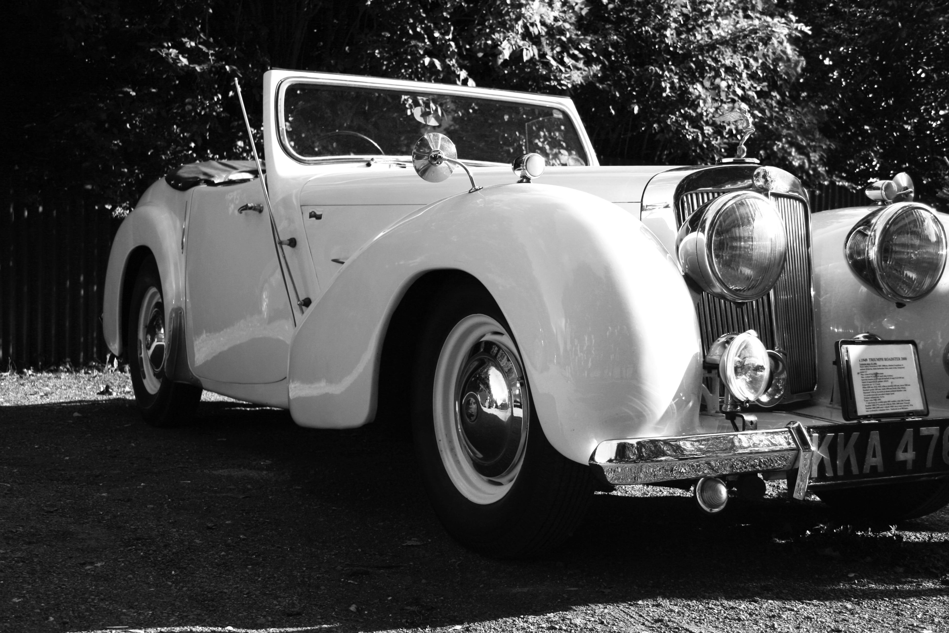 Free stock photo of ancient, black and white, car