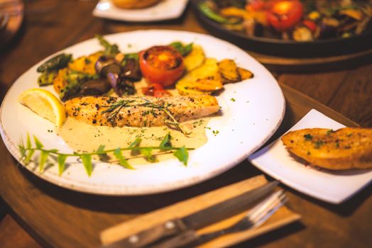Mouthwatering Food on Ceramic Plate