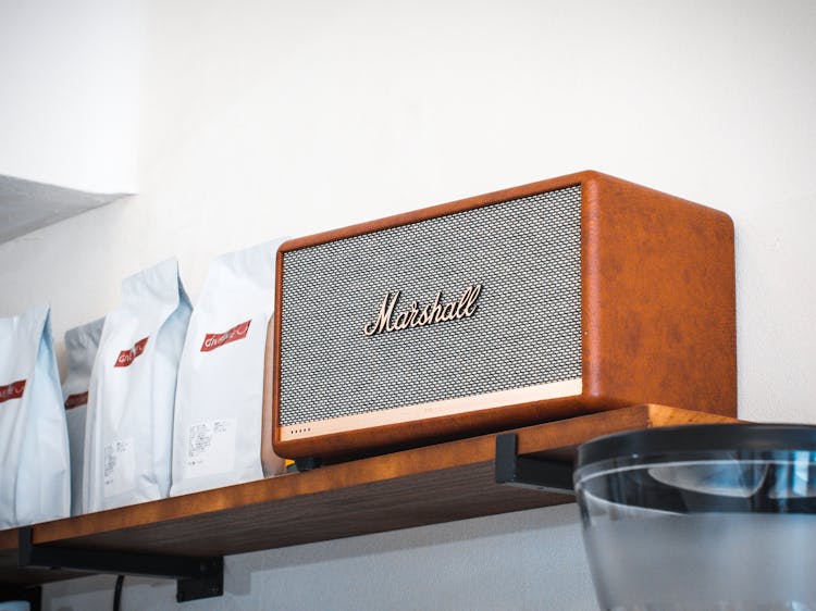 Speaker On Shelf In Cafe