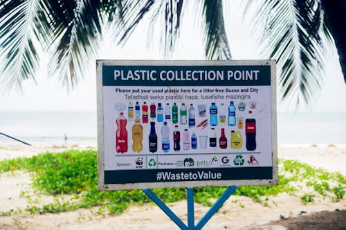 Plastic collection sign