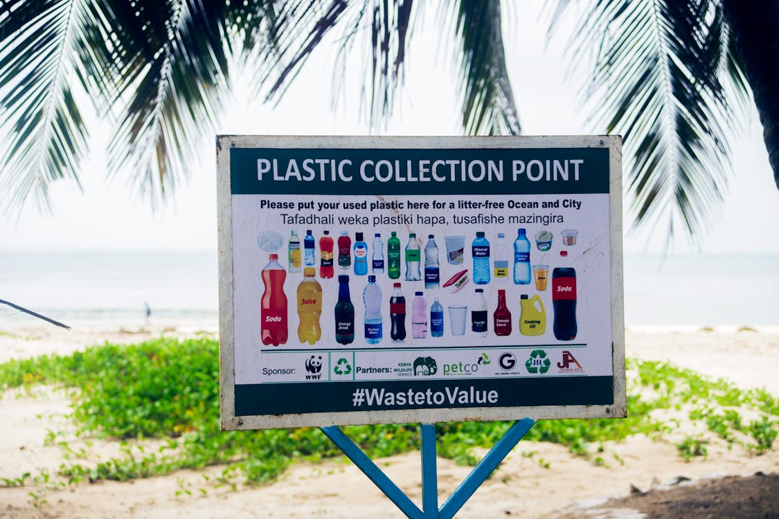Plastic collection sign