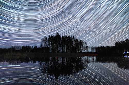 Free Time Lapse Photography of Stars at Night Time Stock Photo