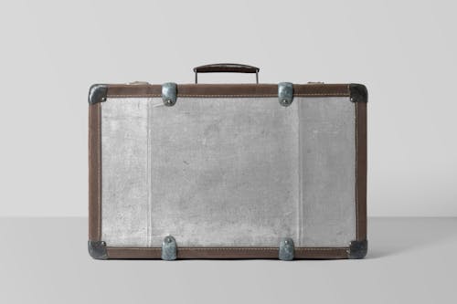 Free Brown and Gray Travel Suitcase  Stock Photo