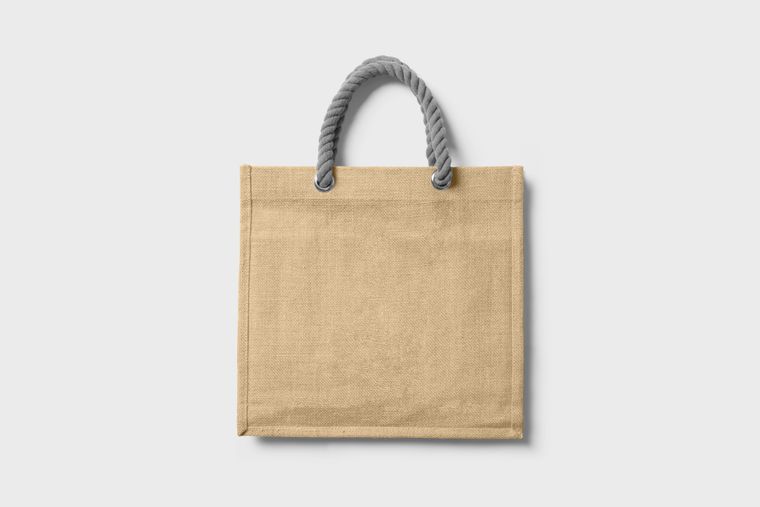 Jute tote with rope handles on a clean white background - photo by Mr. Mockup on Pexels