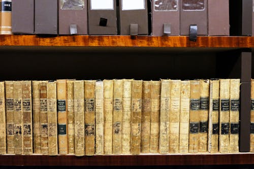 Free stock photo of beige, beige books, bookcase