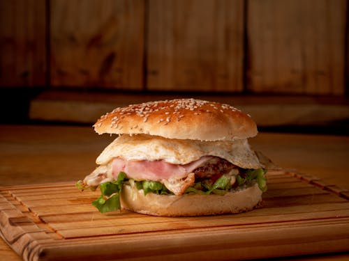 Close-Up Shot of a Burger