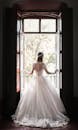 A Bride Looking Through Window 