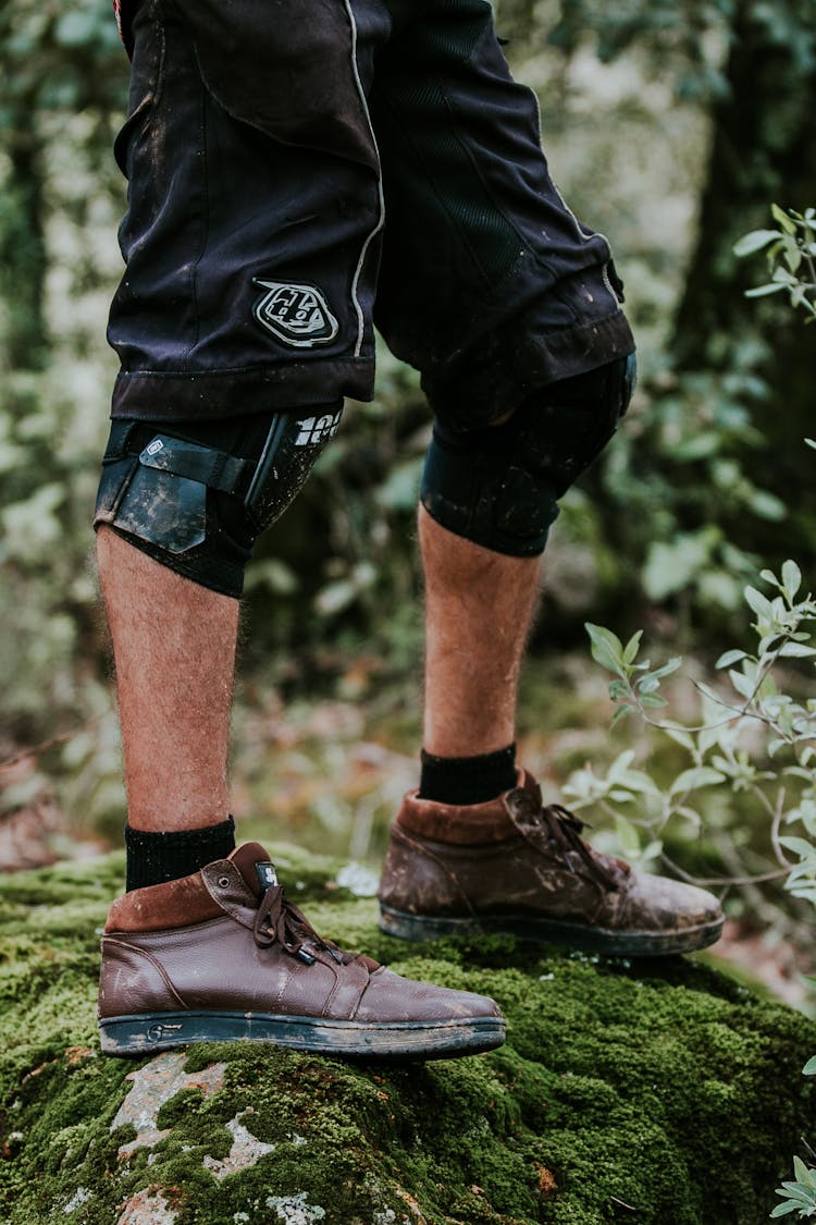 Man Hiking In Forest