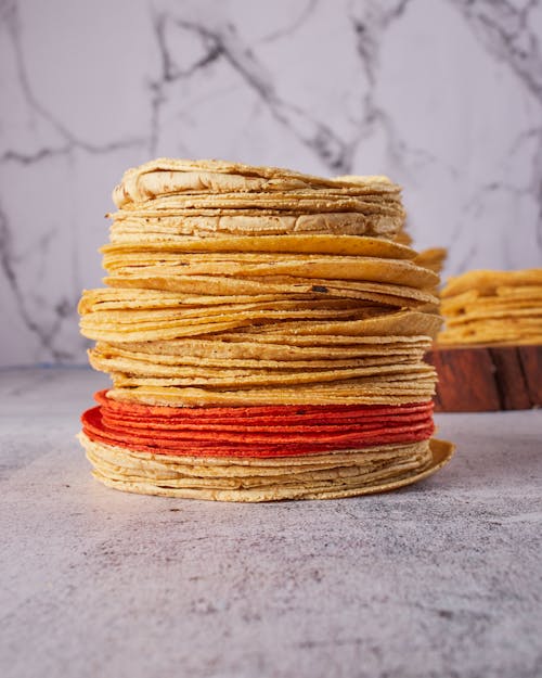 Corn Tortillas in Close-up Shot 