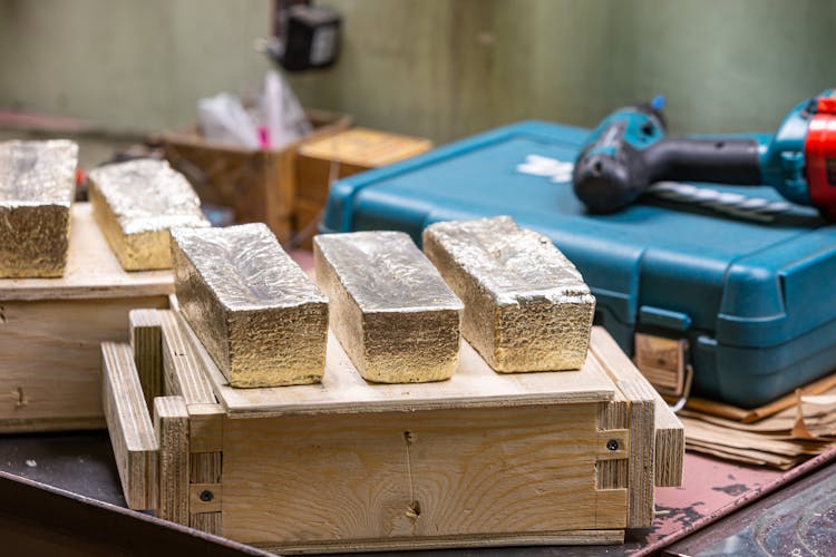 Metal Bars On A Wooden Box