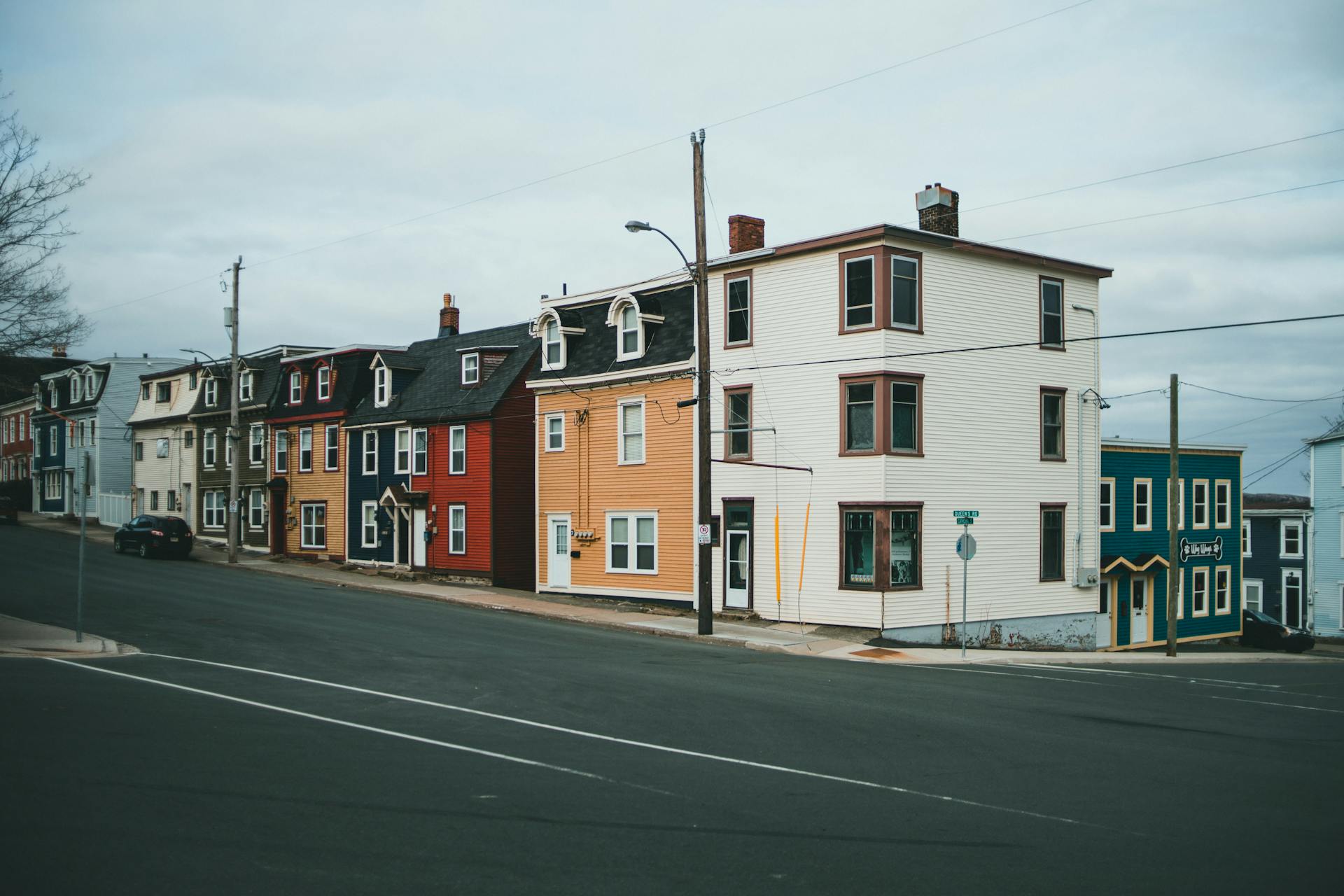 A Row of Houses on the Street