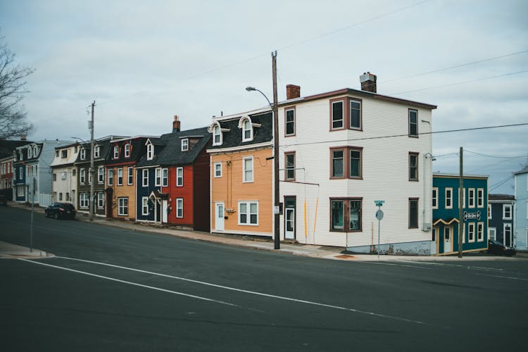 A Row Of Houses On The Street