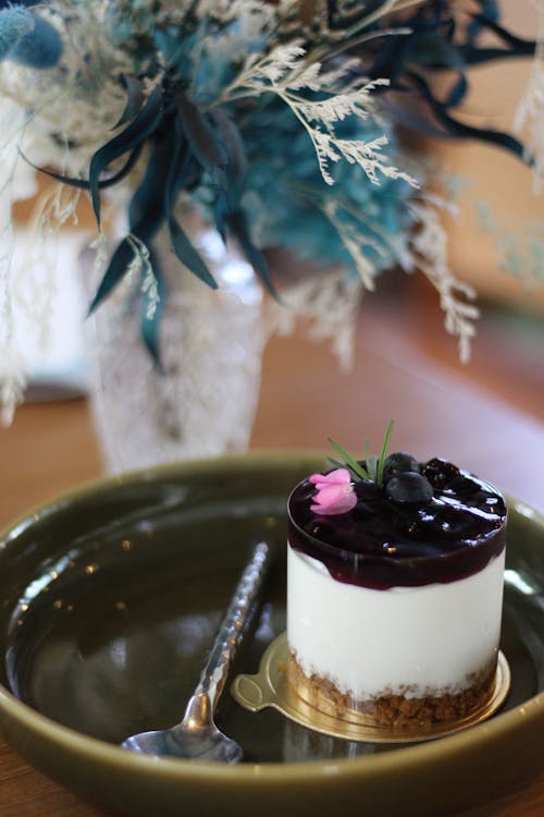 Blue Berry Pudding in a Glass