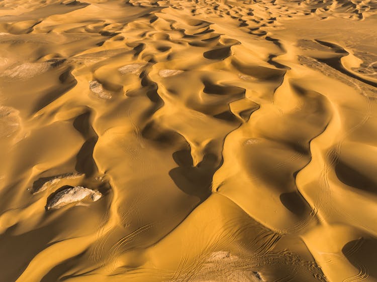 Sand Dunes In The Kumtag Desert, China