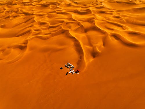 Aerial View of Vehicles on Dessert