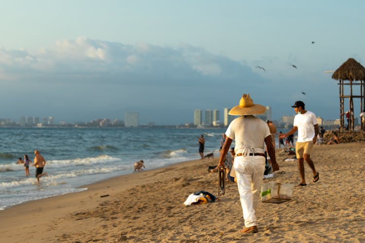 People On The Beach In Puerto Vallarta, Mexico 