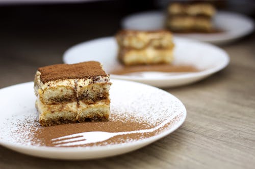 Close-Up Shot of a Delicious Tiramisu on a Plate