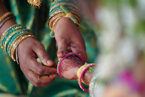 Henna and bangles at Indian wedding