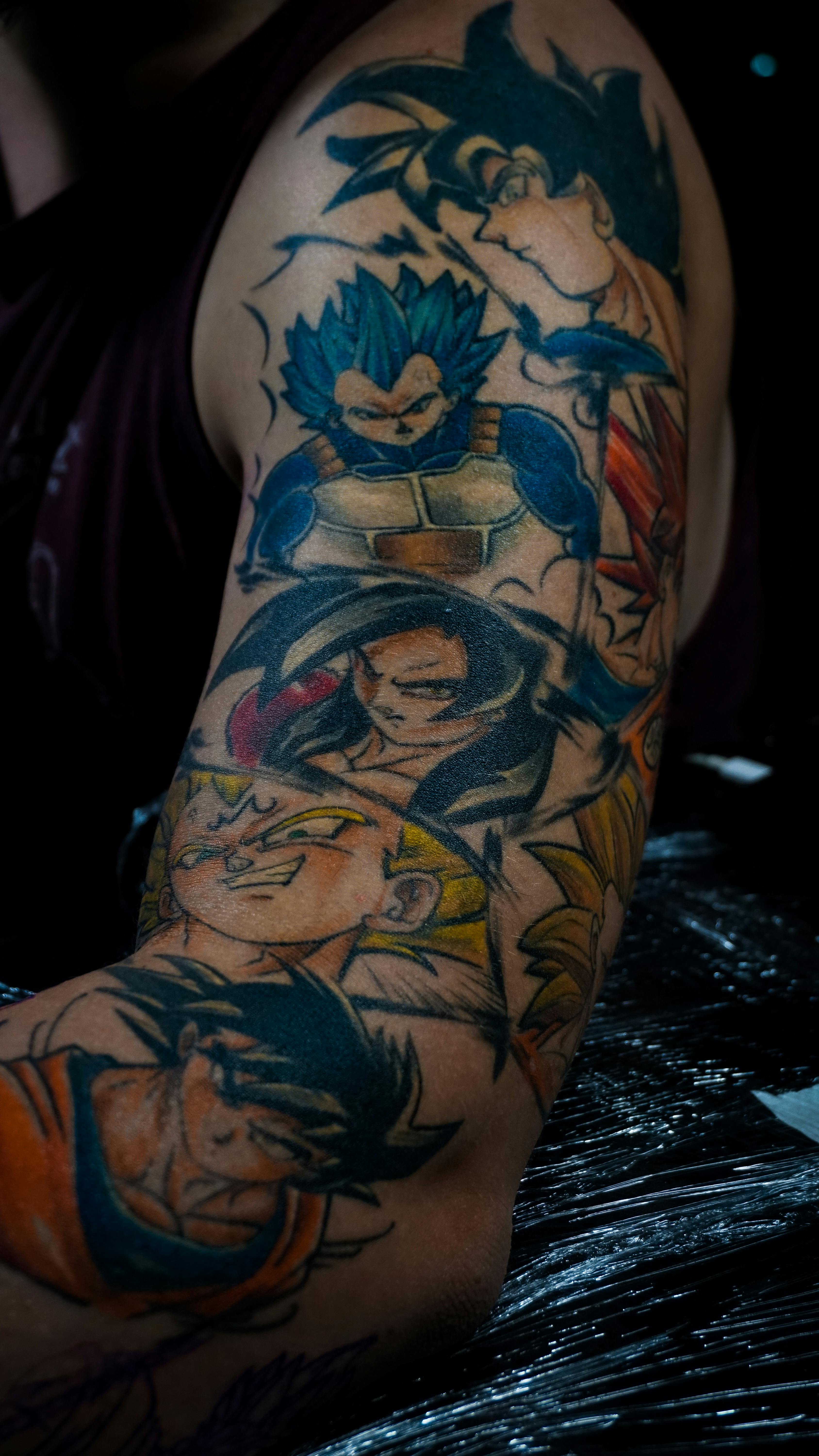 Kamz Inkzone  Goku tattoo design by loveinkzonetattoos fee days back Ist  sitting done for forearm Soon full sleeve will be completed after this  corona virus session Its time to say at