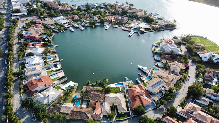 Aerial Photography Of A Residential Island In Sylvania Waters, Syndey, Australia