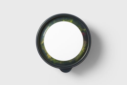 Free Circle Sticker Salad Box Mockup Stock Photo