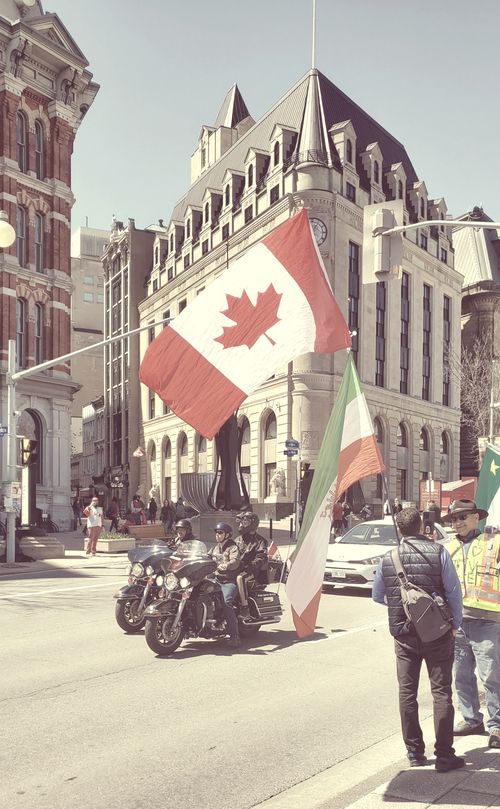 Free stock photo of flag, freedom, motorcycle Stock Photo