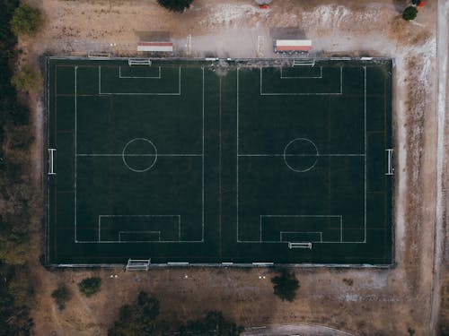 Free Drone Footage of a Football Pitch  Stock Photo