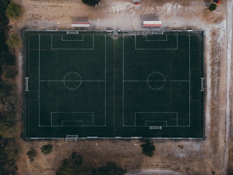 Drone Footage Of A Football Pitch 