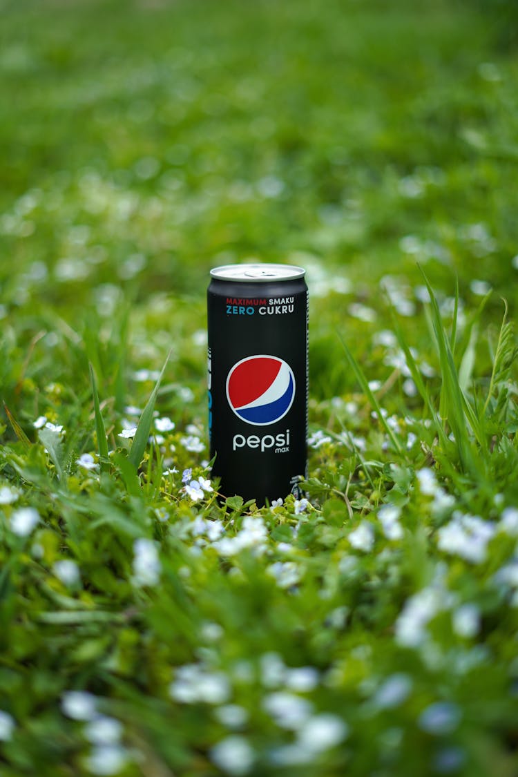 A Can Of Pepsi Max In The Grass