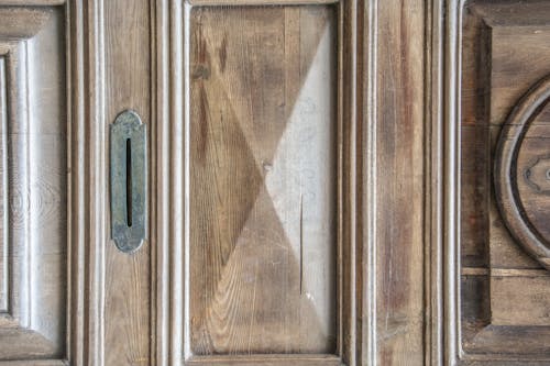 Close-up Shot of an Old Wooden Door