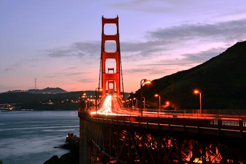 Free Aerial Photography of Golden Gate Bridge During Dawn Stock Photo