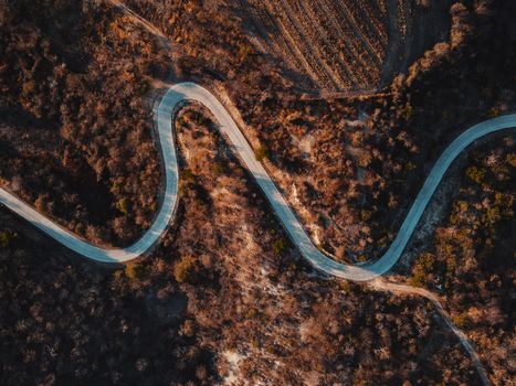 Aerial View on Road in South Mexico 