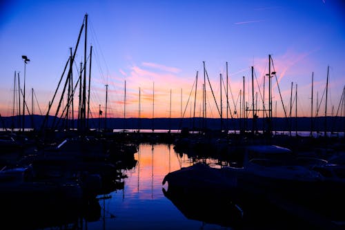 Бесплатное стоковое фото с вечер-небо, водный транспорт, лодки