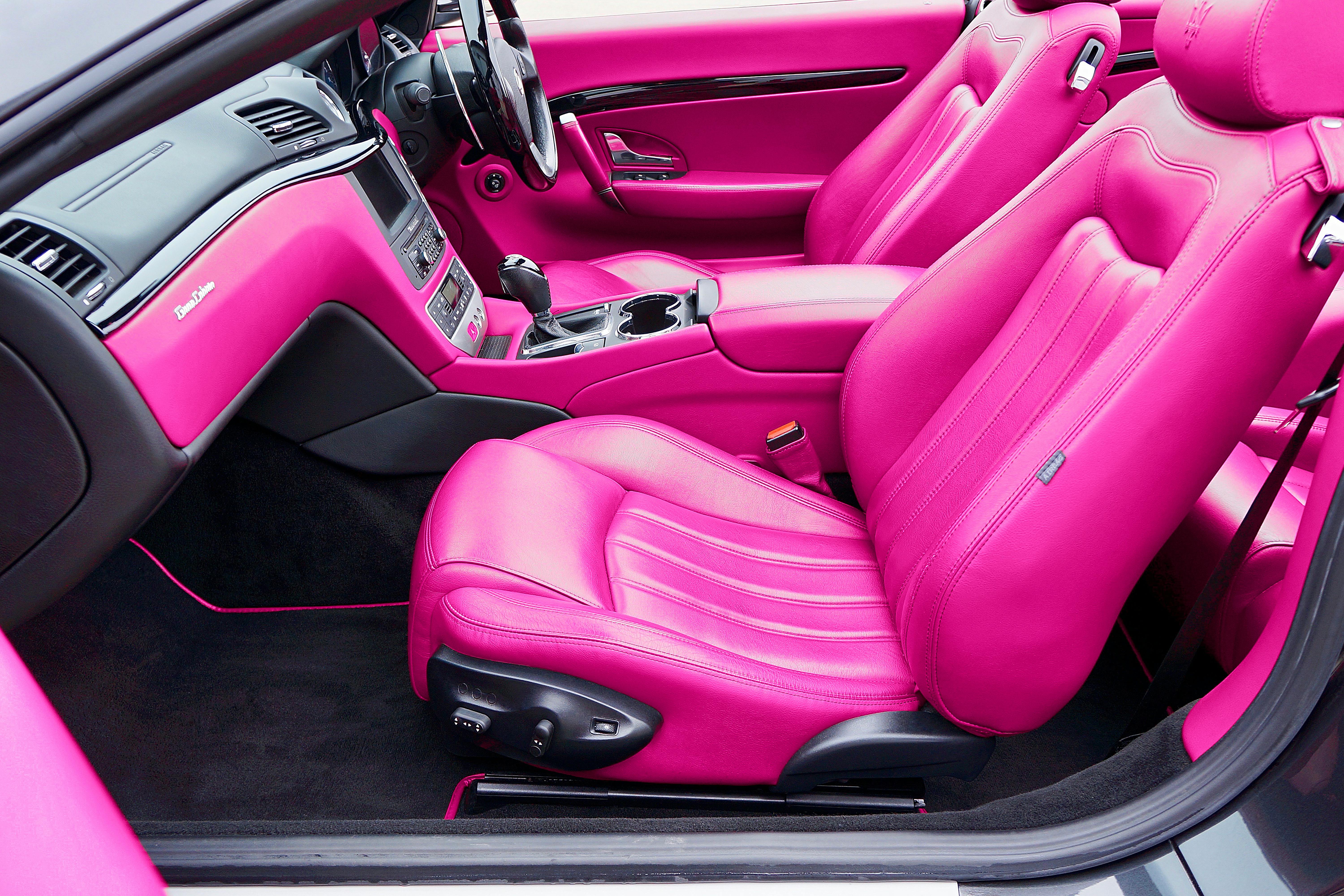 pink car interior