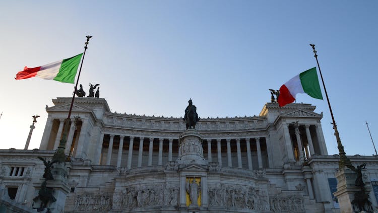 Palace With Italian Flags