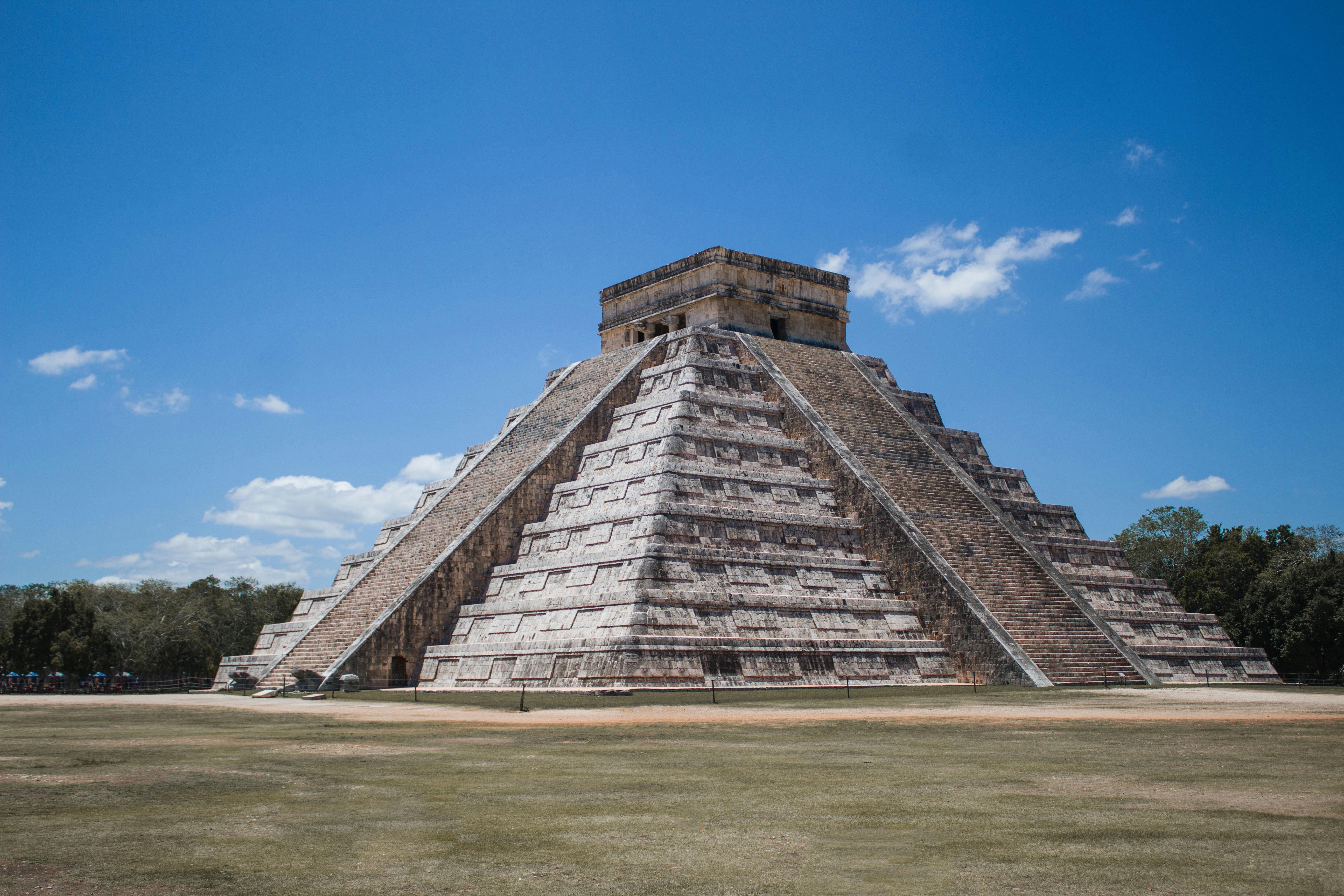 Free Pyramid El Castillo in Chichen Itza Mexico Stock Photo