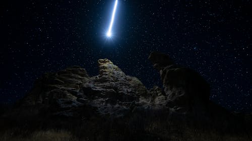 Foto d'estoc gratuïta de cel nocturn, cometa, estrella