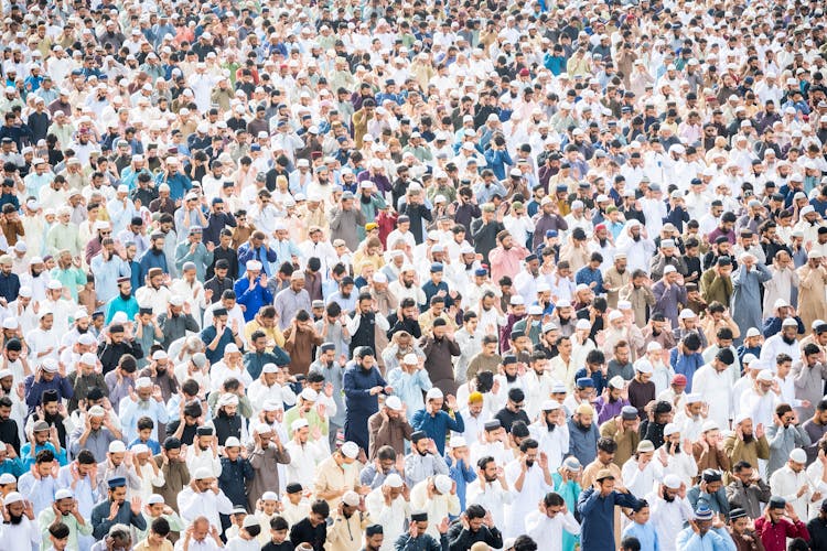 Muslim Crowd Praying