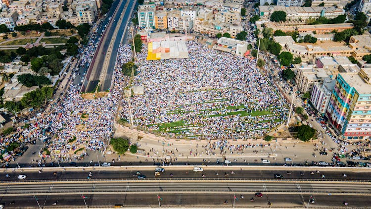 Crowd During Festival In City