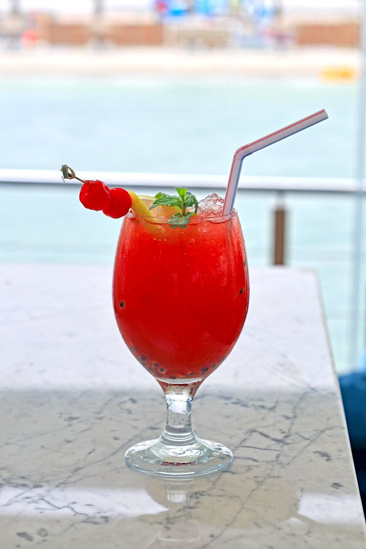 Close Up Of Fruit Cocktail